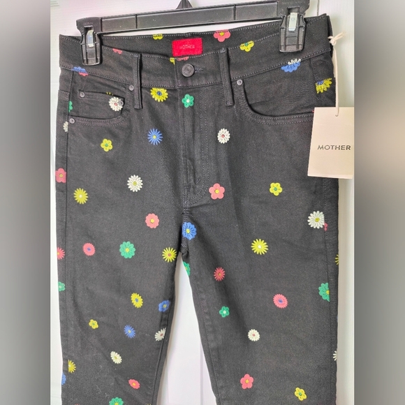 MOTHER The Insider Flood Fresh As A Daisy Black Jeans Sz 27 NWT $218 - Picture 7 of 14